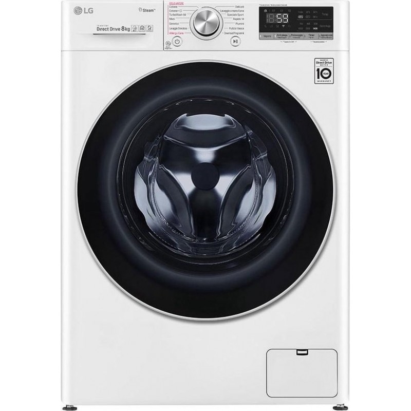 LG GC3V508S1 - 8 kg Wasmachine met TurboWash™ 59 - Slimme AI DD™ motor - Hygiënisch wassen met stoom - ThinQ™