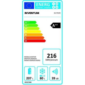 Inventum KV1781R - Koel-vriescombinatie - RVS