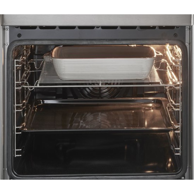 Inventum VFI5042RVS - Vrijstaand inductie fornuis - Elektrische oven - 4 kookzones - 50 cm - 65 liter - RVS/Zwart