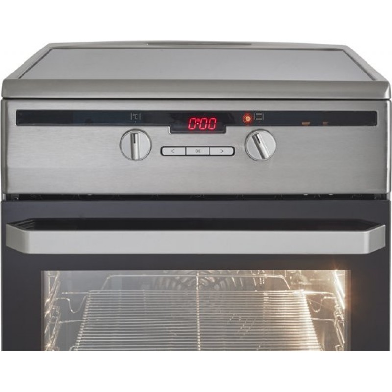 Inventum VFI5042RVS - Vrijstaand inductie fornuis - Elektrische oven - 4 kookzones - 50 cm - 65 liter - RVS/Zwart
