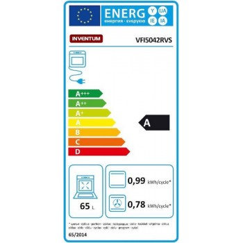 Inventum VFI5042RVS - Vrijstaand inductie fornuis - Elektrische oven - 4 kookzones - 50 cm - 65 liter - RVS/Zwart