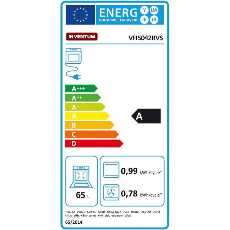Inventum VFI5042RVS - Vrijstaand inductie fornuis - Elektrische oven - 4 kookzones - 50 cm - 65 liter - RVS/Zwart