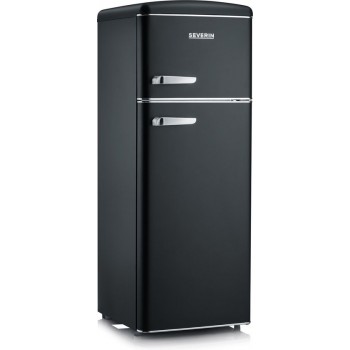 Severin 8932 - Koelvriescombinatie vrijstaand - retro koelkast - zwart