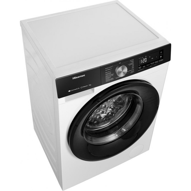 Hisense 3S Serie WF3S8043BW3/BLX - Wasmachine met Energielabel A -30 - 8kg - 72dB (A) - Steam Wash -1400 toeren - Power Wash 49 - ConnectLife
