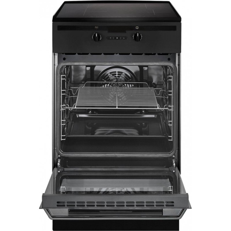 Inventum VFI5042ZWA - Vrijstaand inductie fornuis - Elektrische oven - 4 kookzones - 50 cm - 65 liter - Zwart