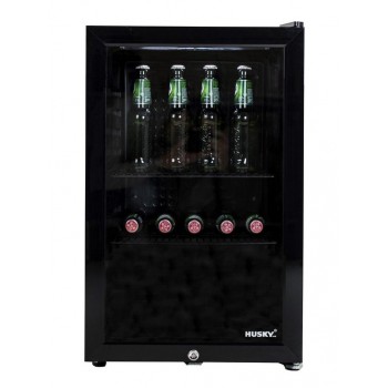 Husky KK70-BK-NL-HU - Dranken koeler - 71 Liter - Horeca - Met Glazen Deur - Zwart