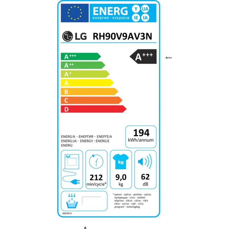 LG RH90V9AV3N - 9 kg droger met DUAL Inverter Heat pump™ - Supersnel of Superzuinig - Auto Cleaning Condensor - ThinQ