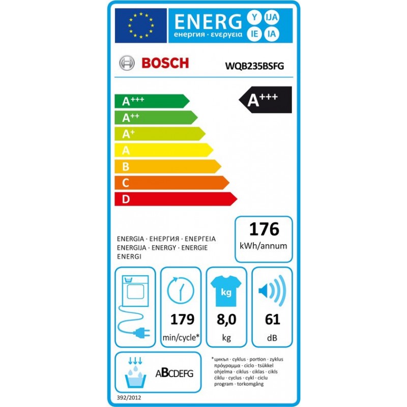 Bosch WQB235BSFG - Serie 8 - Wasdroger - Warmtepompdroger - NL-FR display - Energielabel A+++