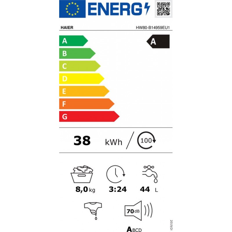 Haier - HW80-B14959EU1-S - I-Pro Series 5 - wasmachine - Energielabel A