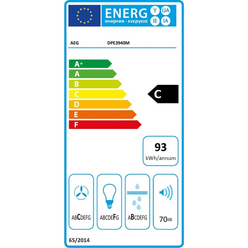 AEG DPE3940M Semi-ingebouwd (uittrekbaar) 581m³/uur C Roestvrijstaal