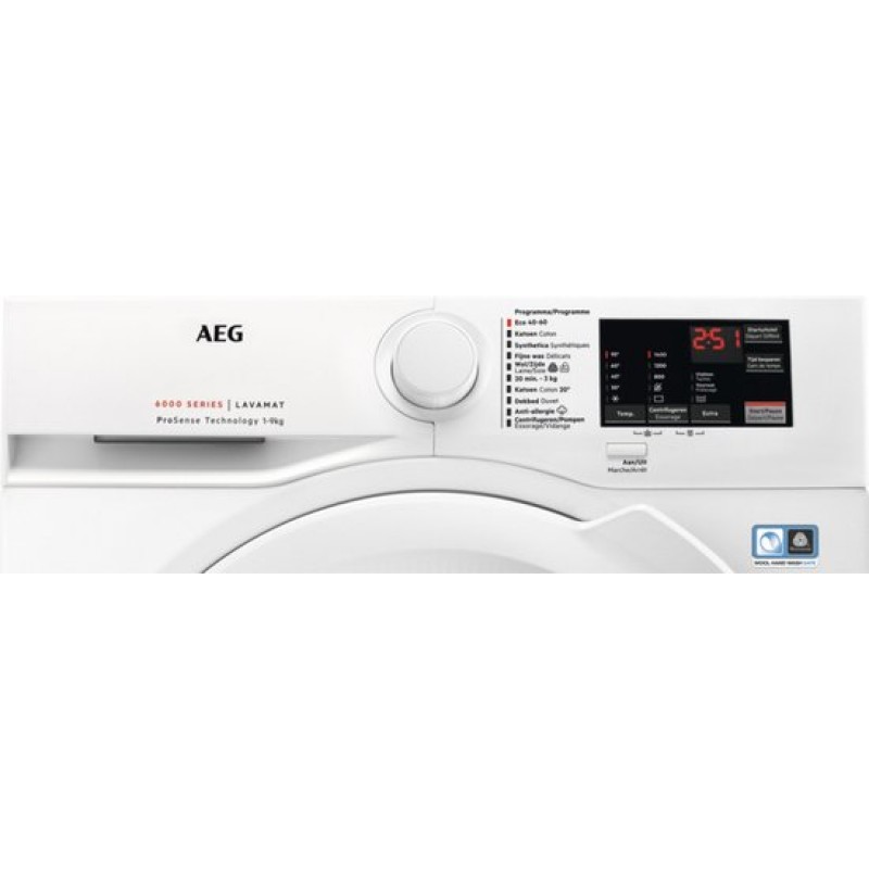 AEG L6FBI94BBW 6000 serie ProSense® - Wasmachine - Energielabel A - 1400 toeren - 9 kg - NL/FR