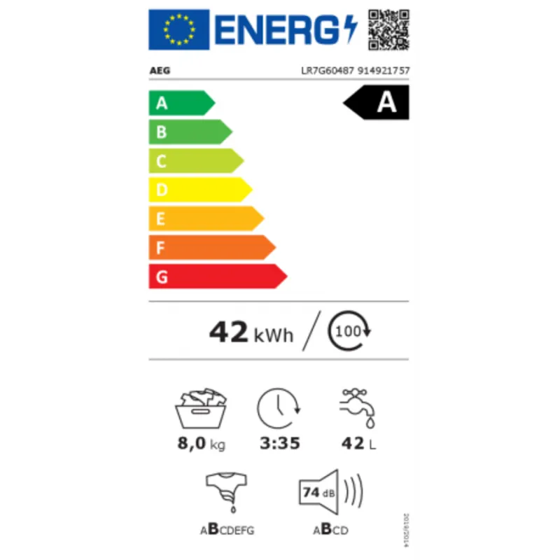 Wasmachine AEG LR7G60487