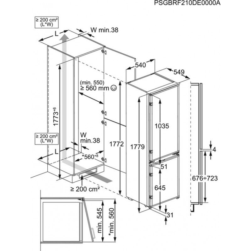 AEG TSC5S181ES - Inbouw koel-vriescombinatie