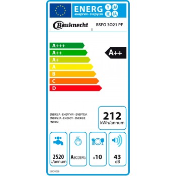vrijstaande vaatwasser BSFO 3O21 PF