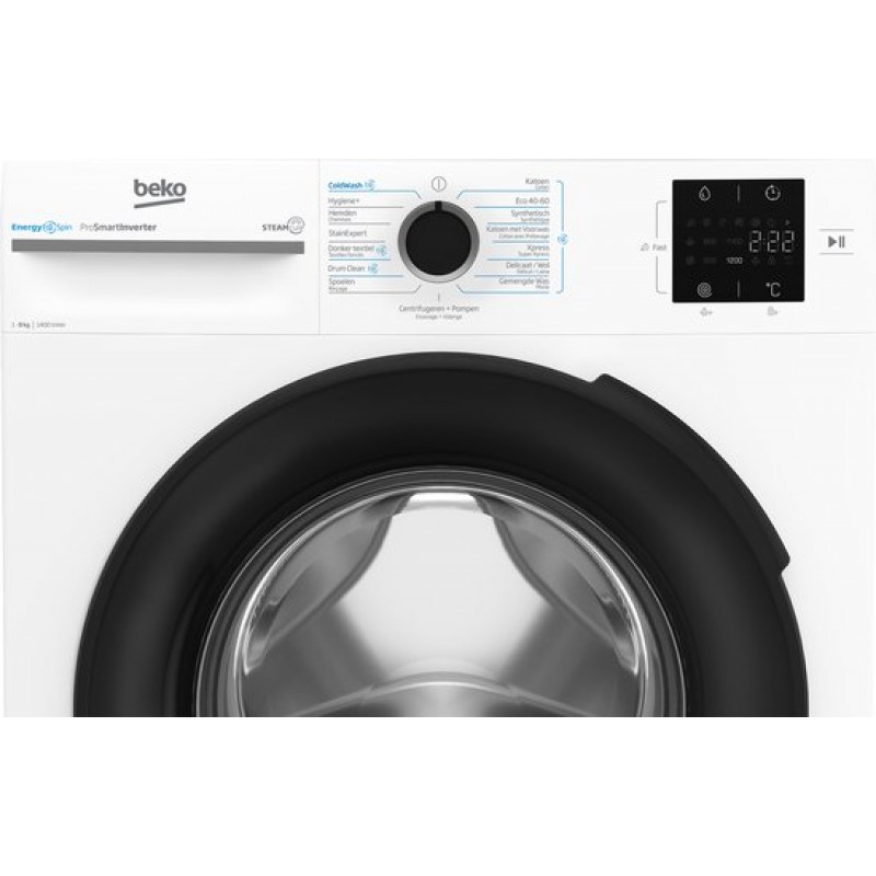 Beko BM3WFT3841W - EnergySpin - 8 kg wasmachine