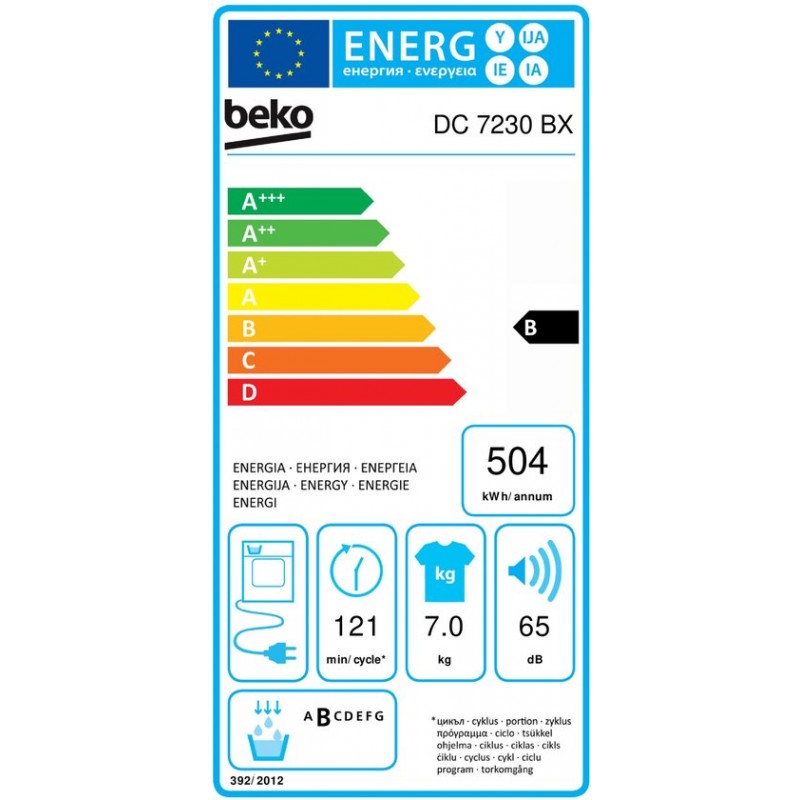 Beko DC7230BX1 - 7 kg condensdroger - NL-FR