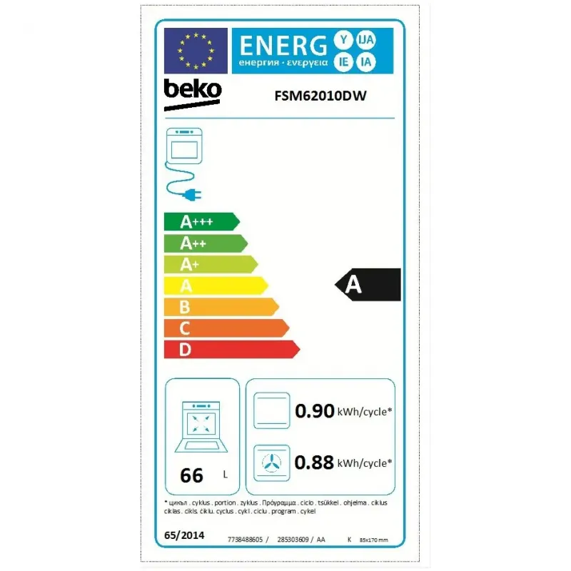 Beko FSM62010DWNL - Gasfornuis - Wit