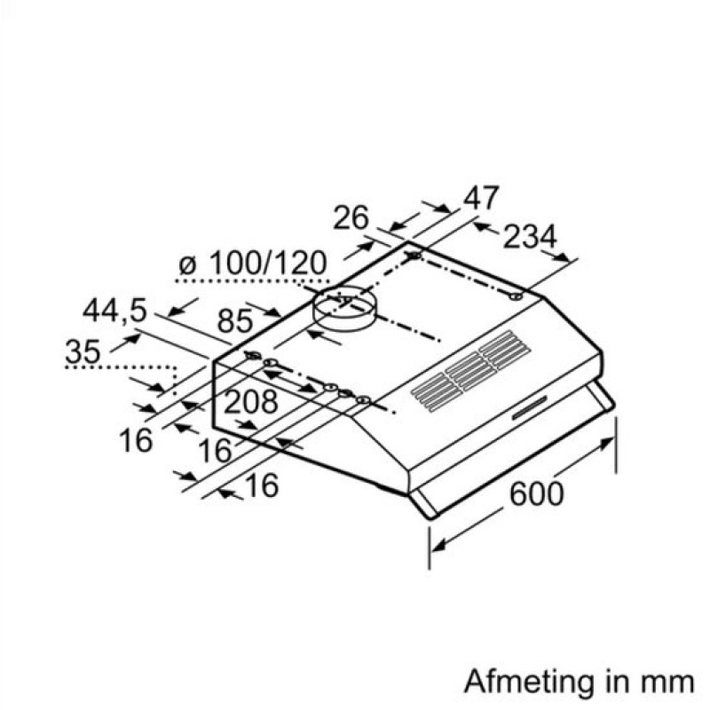 Bosch DUL60FA50 - Serie 2 - Afzuigkap - Onderbouw