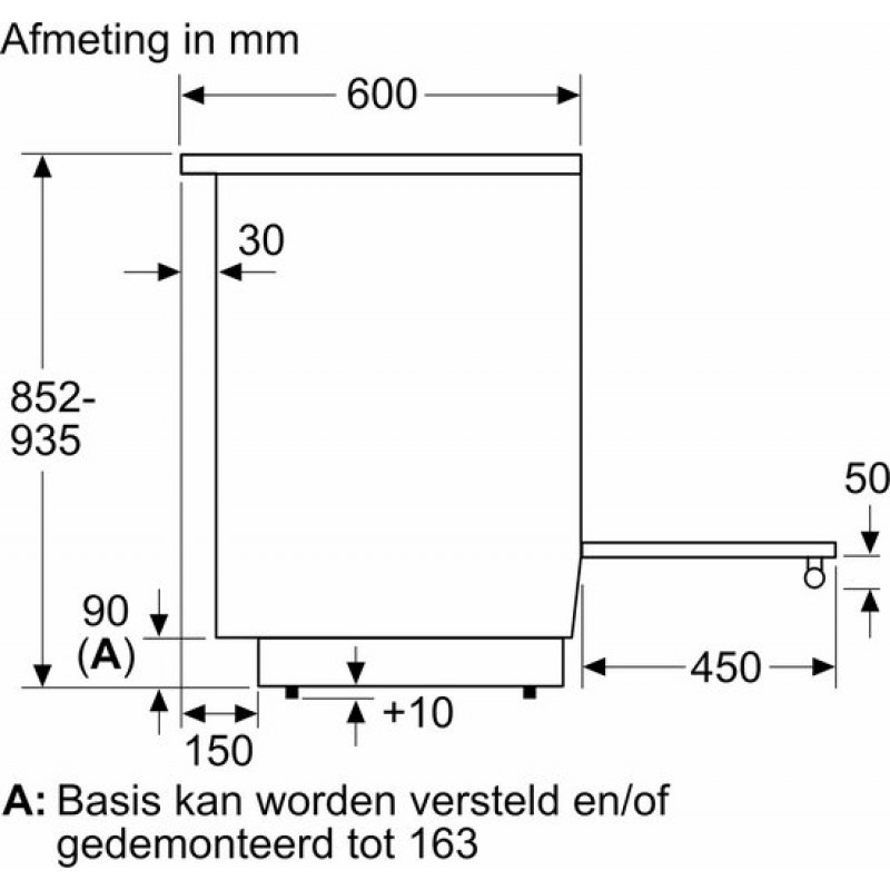 Bosch HKA004020U - Serie 2 - Vrijstaand elektrisch fornuis - Keramisch - Wit - Energielabel A
