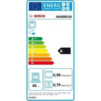Bosch HKA090150 - Serie 4 - Vrijstaand fornuis - Keramisch - RVS - 3D Hetelucht - Energielabel A