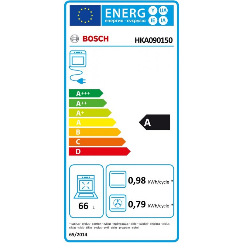 Bosch HKA090150 - Serie 4 - Vrijstaand fornuis - Keramisch - RVS - 3D Hetelucht - Energielabel A