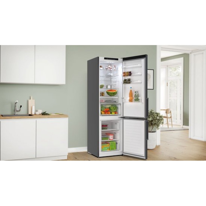 Bosch - KGN39VXAU - Serie 4 - Koel-vriescombinatie - 203 x 60 cm - Zwart - Total No Frost nooit meer ontdooien - Energielabel A - VitaFresh XXL