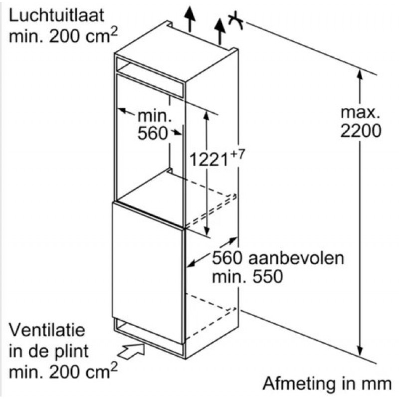 Bosch Serie 2 KIR41NSE0 koelkast Ingebouwd 204 l E Wit