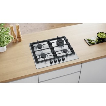 Bosch PCH6A5B90 - Serie 6 - Inbouw gaskookplaat - Zwart - Roestvrijstaal - 4 zone