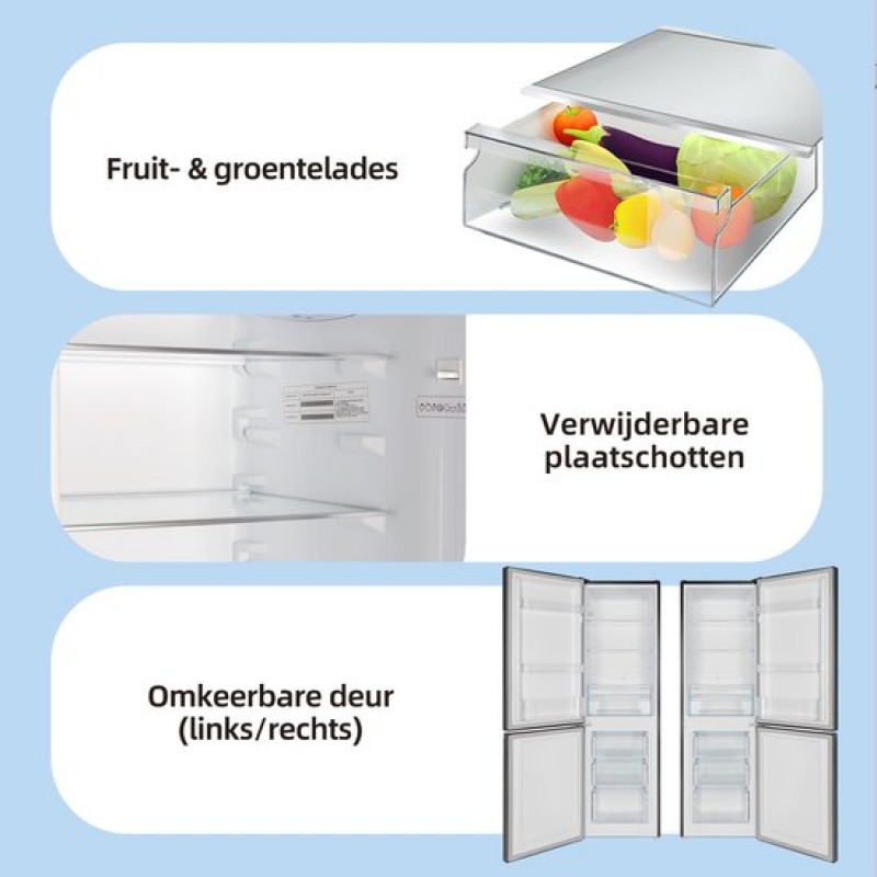 CHiQ CBM157LC - Koel-vriescombinatie - 157 Liter - Low Frost - Efficiënte C - Hoogte 144 cm