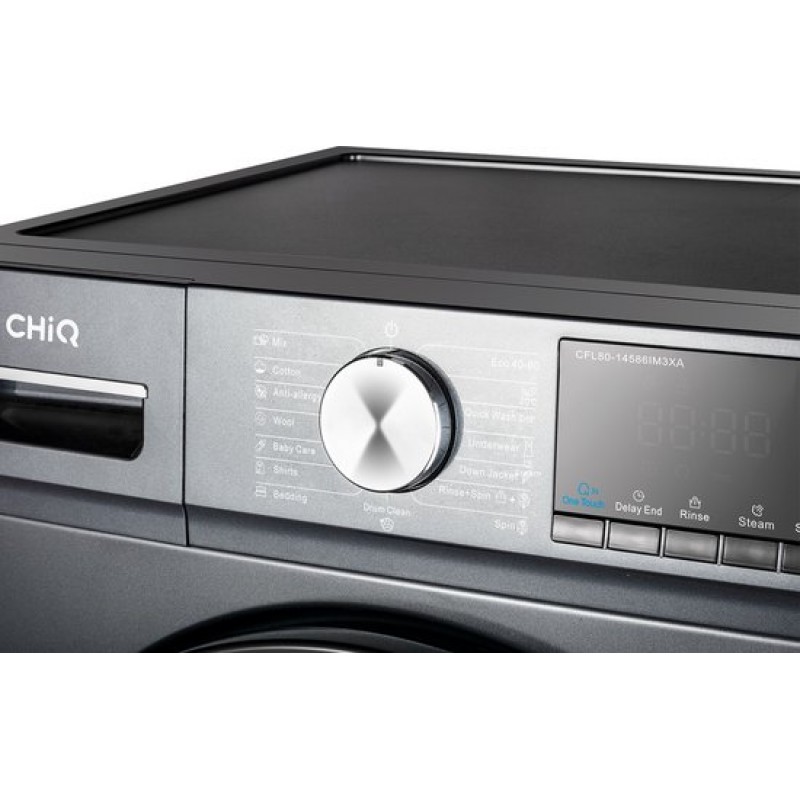 CHiQ CFL80-14586IM3XA - Wasmachine - 8 KG - Space Pro - 16 programma's - AI Smart - Stoomwassen & Quick Wash Energieklasse A