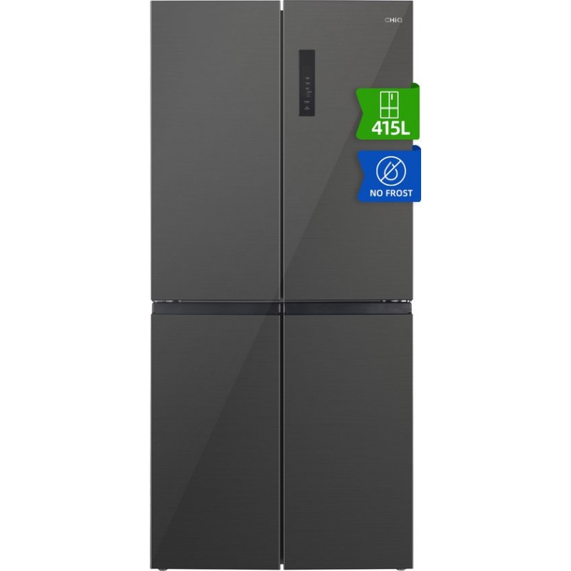 CHiQ CCD415NEI4E - Amerikaanse koelkast - 415 Liter - No Frost - 4 Deuren - Inverter Compressor - LED Display - Metal Cooling