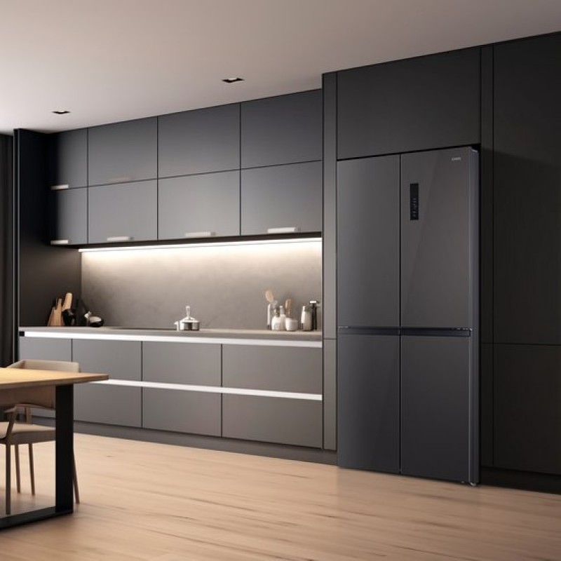 CHiQ CCD415NEI4E - Amerikaanse koelkast - 415 Liter - No Frost - 4 Deuren - Inverter Compressor - LED Display - Metal Cooling