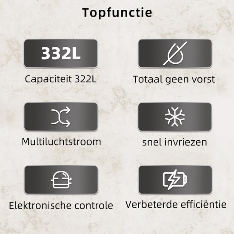 CHiQ FBM317NEI4D - Koel-vriescombinatie - 322 Liter - No Frost - Stil 35dB - Inverter Compressor - Digitaal LED Display -  D Energielabel - RVS