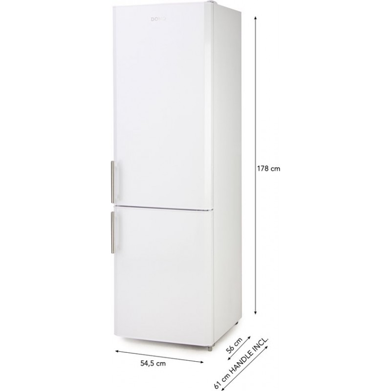 DOMO DO91308C Koelvriescombinatie - Koelkast met Vriesvak - Vrijstaand - 244L - C - Wit