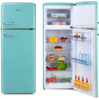 DOMO DO91705R Retro Koelkast - Koelvriescombinatie - D - 206 L - Blauw