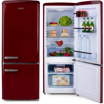 Domo DO91707R Retro Koelkast - Koelvriescombinatie - D - 191 L Wijnrood