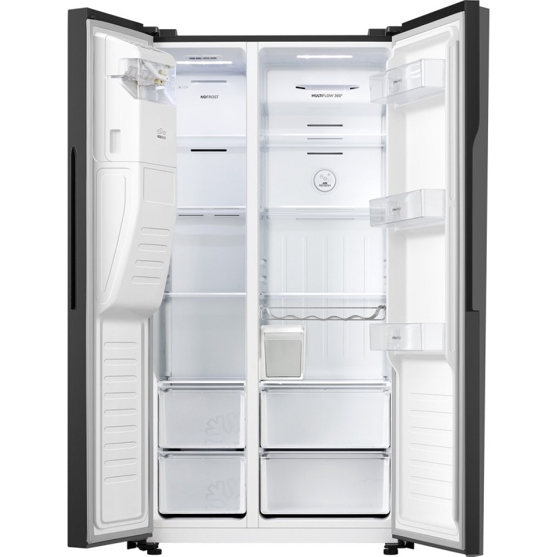 ETNA AKV578IZWA - Amerikaanse koelkast - Water- en ijsdispenser met reservoir - No Frost - Zwart