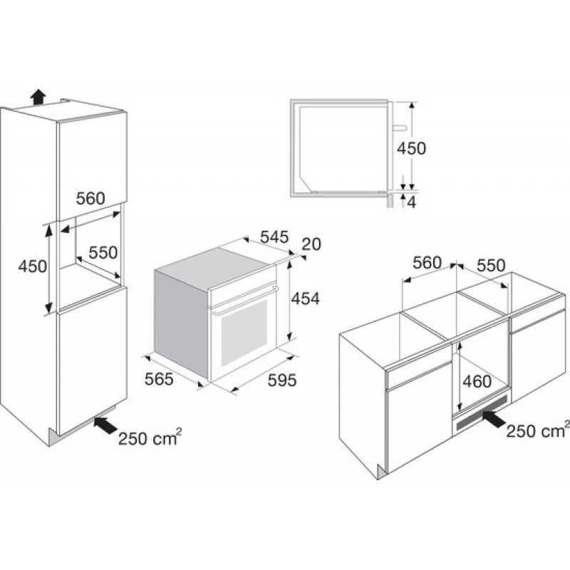 ETNA CM250ZT - Oven met magnetronfunctie - Nis 45 cm - Zwart glas - Combi Magnetron