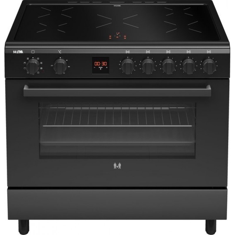 ETNA FI590ZWA - Inductiefornuis 90 cm - Zwart glas - 3-fase