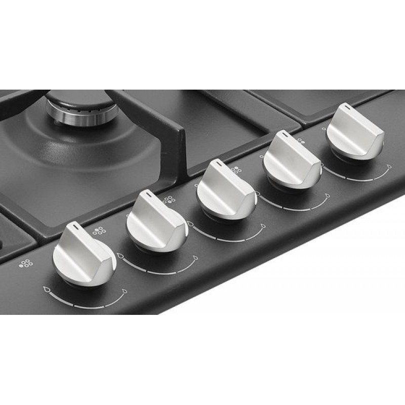 ETNA KG775ZTA - Gaskookplaat - met Wokbrander - 75 cm - Mat Zwart