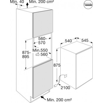 ETNA KKS5088 - Inbouw sleepdeur koelkast - 88cm - SuperCool - Elektronische thermostaat - Luchtvochtigheidsregeling groentelade - Energieklasse E