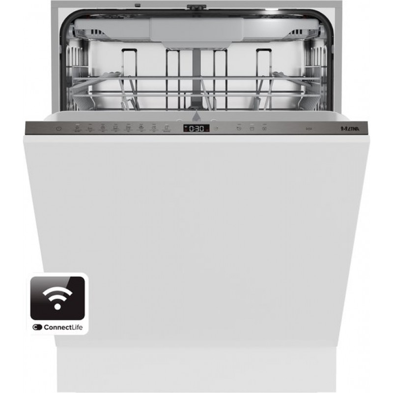 ETNA VW342CP – Volledig geïntegreerde vaatwasser – 16 couverts – Energieklasse A -10% – 42 dB – Nachtprogramma – ConnectLife – Automatische deuropening – 60 cm