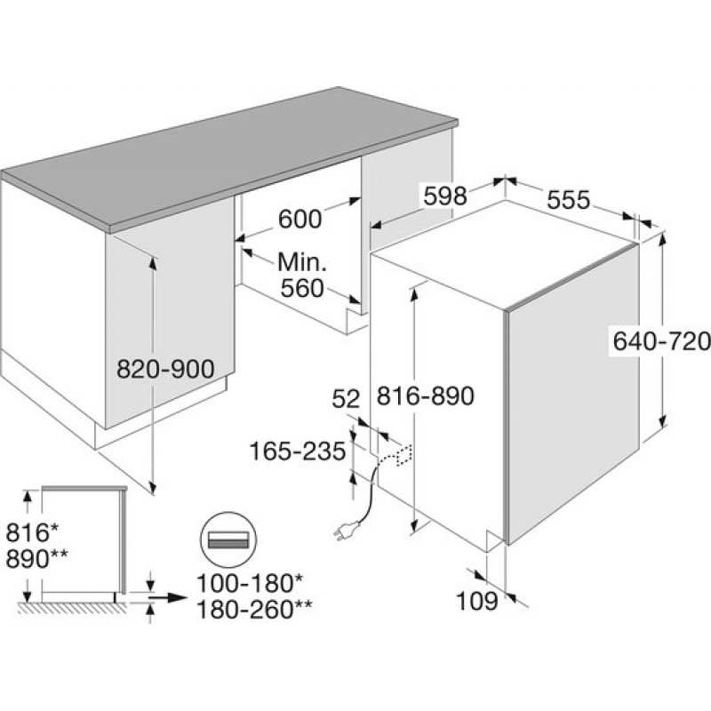 ETNA VW342CP – Volledig geïntegreerde vaatwasser – 16 couverts – Energieklasse A -10% – 42 dB – Nachtprogramma – ConnectLife – Automatische deuropening – 60 cm