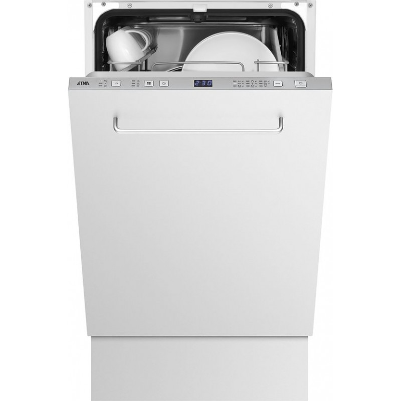 ETNA VW47SM - Vaatwasser volledig geintegreerd 45 cm - 9 Programma's - 9 Couverts - Digitaal display - Aquastop - RVS bedieningspaneel