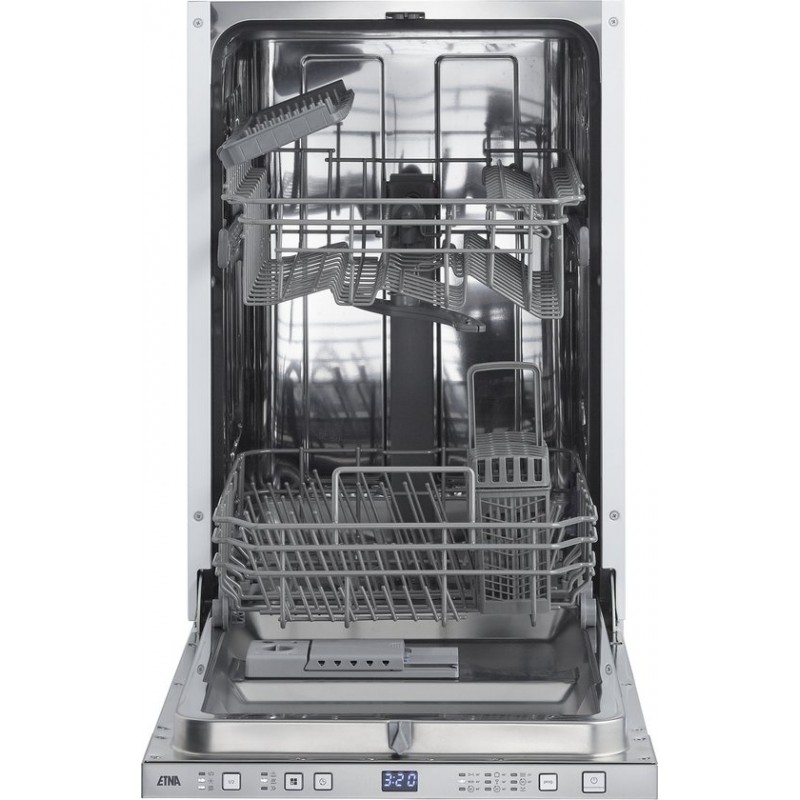ETNA VW47SM - Vaatwasser volledig geintegreerd 45 cm - 9 Programma's - 9 Couverts - Digitaal display - Aquastop - RVS bedieningspaneel