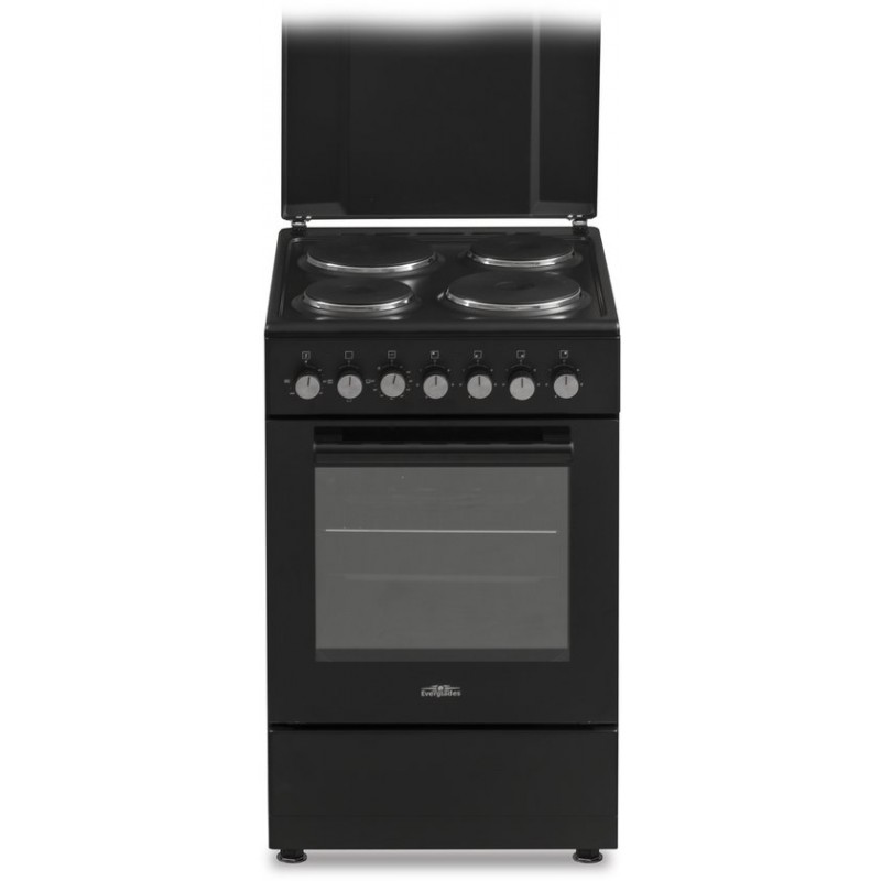 Everglades EVCK5038 - Elektrisch Fornuis - Zwart - 50CM - 48 Liter - Timer