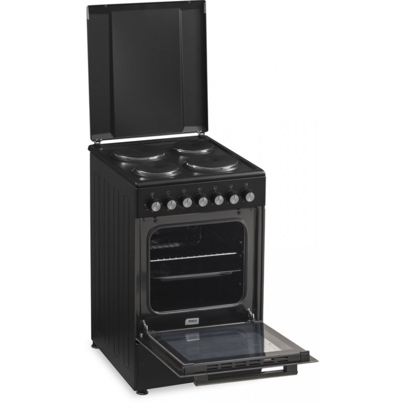 Everglades EVCK5038 - Elektrisch Fornuis - Zwart - 50CM - 48 Liter - Timer