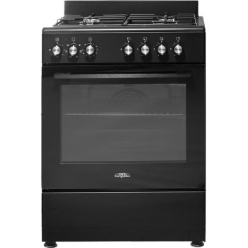 Everglades EVCK6012 - Gasfornuis - Mat Zwart - 60CM - 56 Liter - Hete Lucht Oven - 8 Ovenstanden