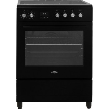 Everglades EVCK6135 - Keramisch Fornuis - Mat Zwart - 60CM - Hoogte 89 - 92CM - Digitale Timer - 56 Liter - 6 Ovenstanden - Side Wire Rack - Hoogte 89 - 92CM - Telescopische Metalen Poten