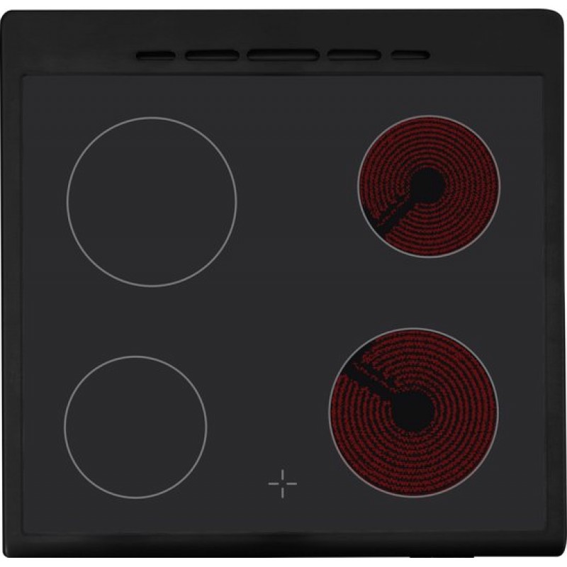 Everglades EVCK6135 - Keramisch Fornuis - Mat Zwart - 60CM - Hoogte 89 - 92CM - Digitale Timer - 56 Liter - 6 Ovenstanden - Side Wire Rack - Hoogte 89 - 92CM - Telescopische Metalen Poten